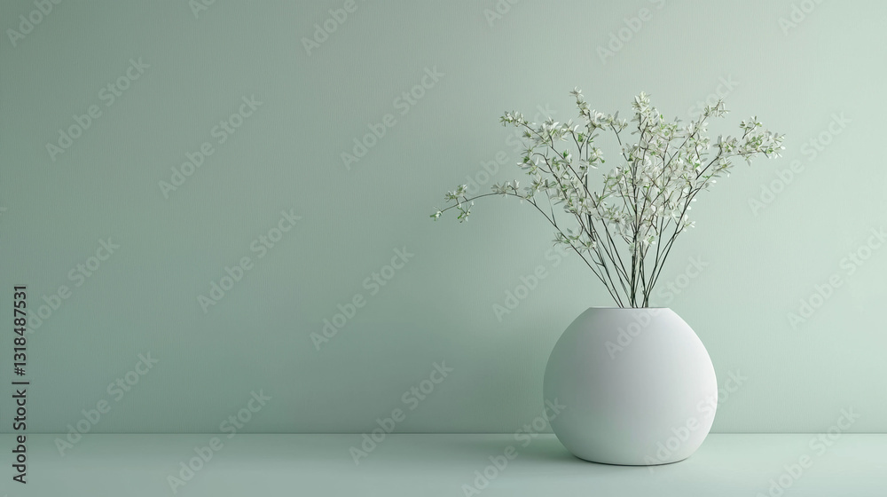 Obraz premium A minimalist background green. 