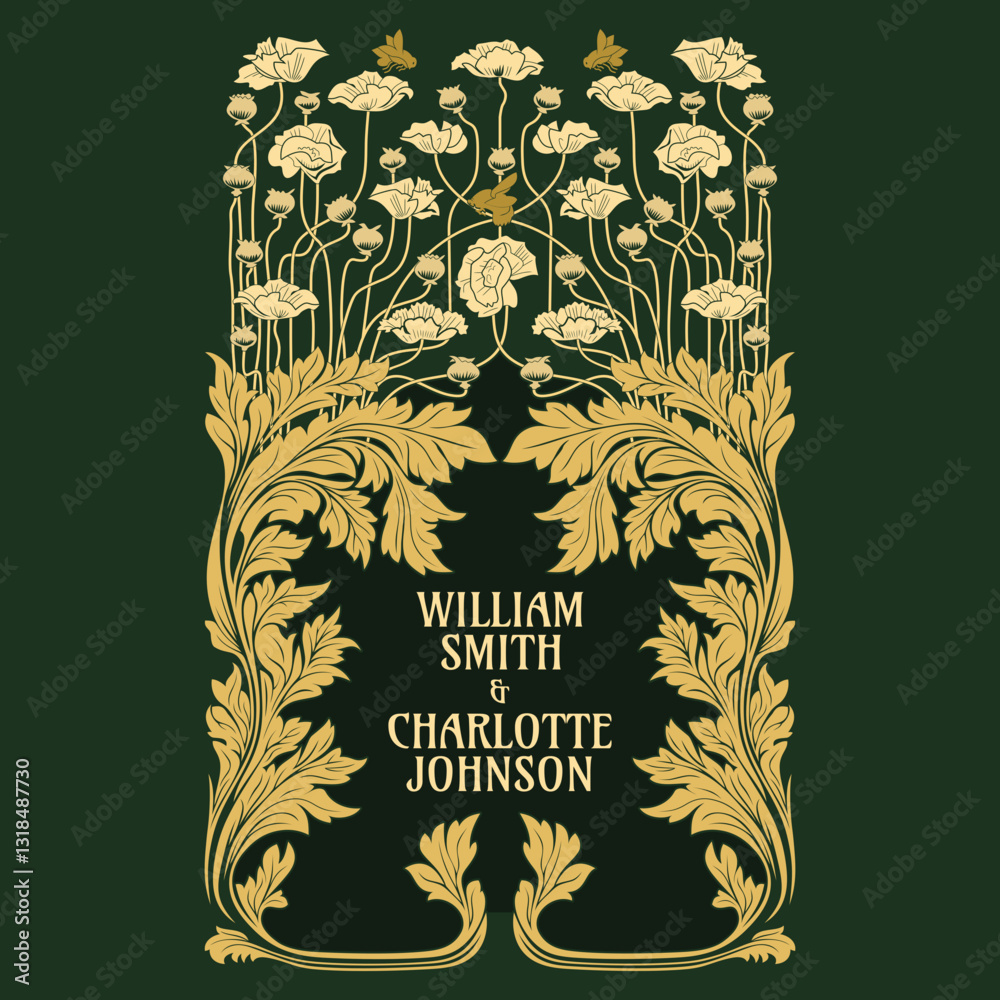 vector vintage items: label art nouveau	
