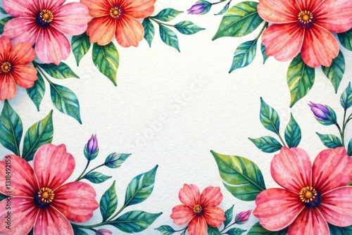 Floral Patterns in Watercolor Texture on Canvas , art, floral patterns, watercolor