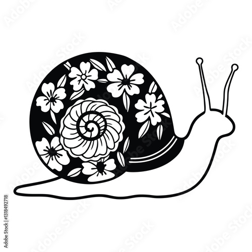 Land Snail and Nature Scene Vector Art for Digital Creations
