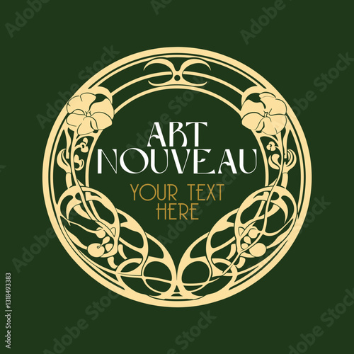 vector vintage items: label art nouveau	
