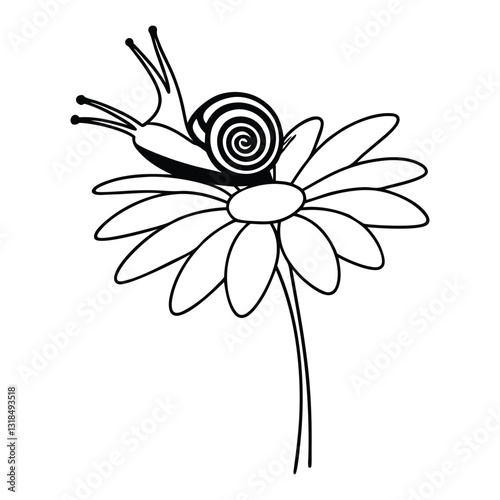 Snail Animal Clipart with Nature Scene for Graphic Designers
