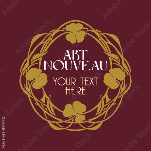 vector vintage items: label art nouveau	
