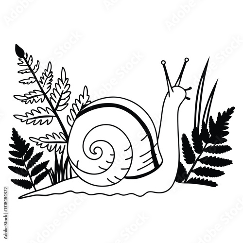 Nature Inspired Land Snail Vector Illustration and Clipart Design
