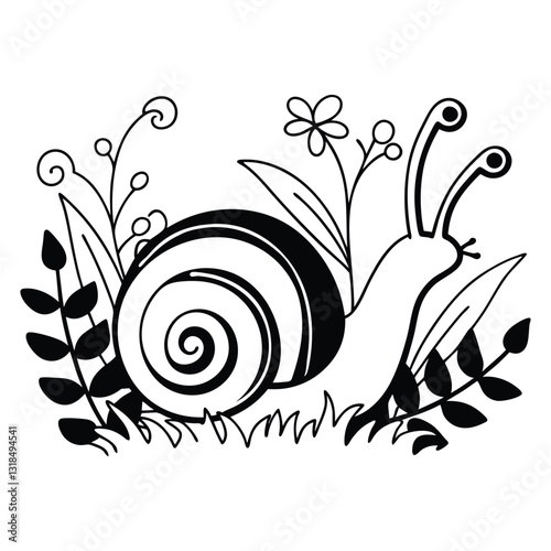 Nature Inspired Land Snail Vector Illustration and Clipart Design
