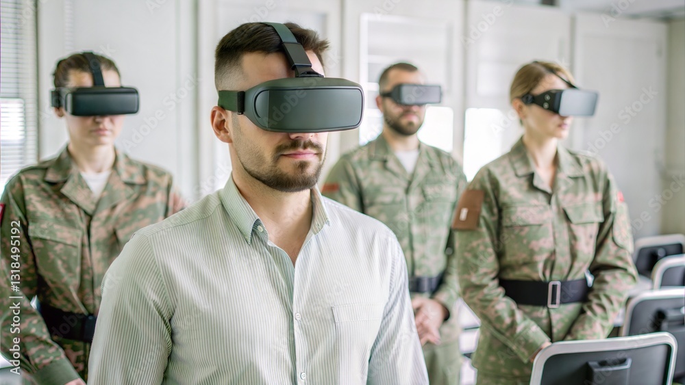 Fototapeta premium Virtual Reality Cybersecurity Training.