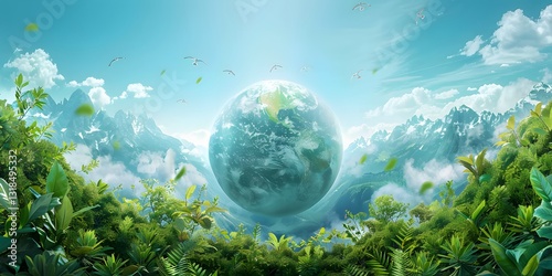 earth globe in grass