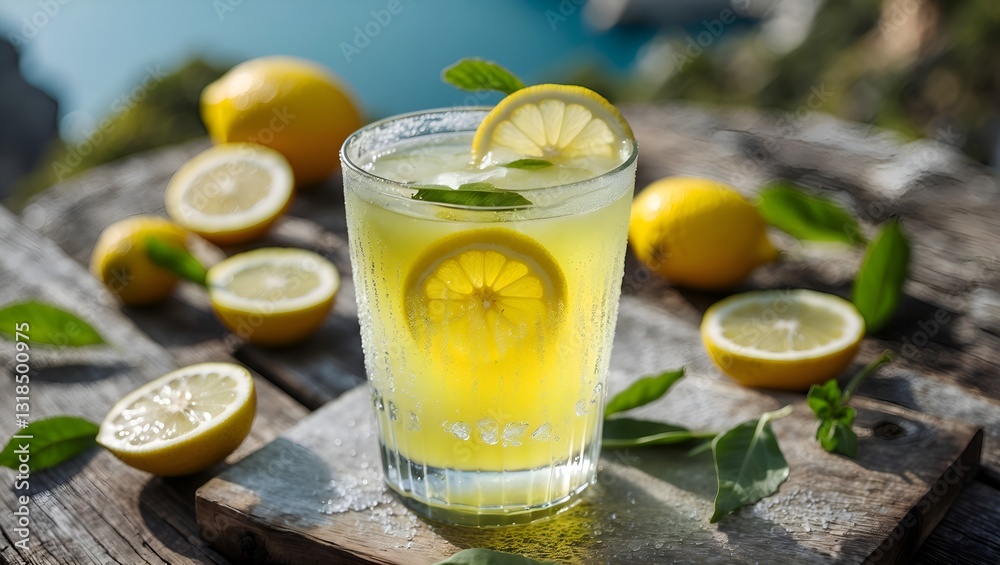 Refreshing Homemade Lemonade with Fresh Lemons and Mint Refreshing Homemade Lemonade with Fresh Lemons and Mint