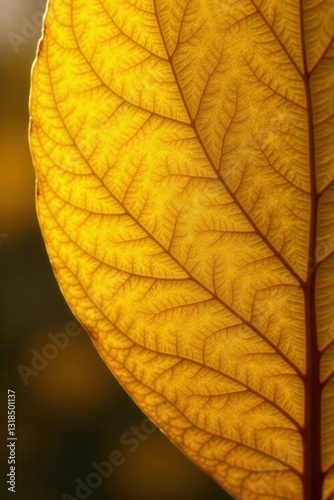 Golden yellow leaf texture with intricate veins, yellow, nature, texture