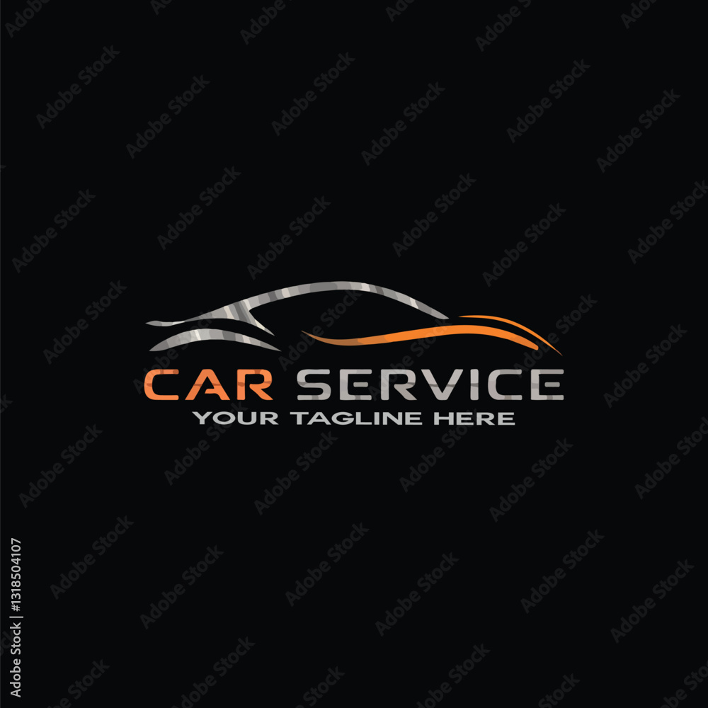 Modern car service logo design template with abstract car silhouette. Modern car service logo design template with abstract car silhouette.