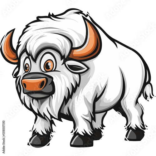 Bison cartoon vector illustration 
