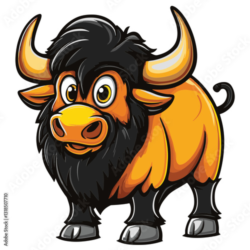 Bison cartoon vector illustration 