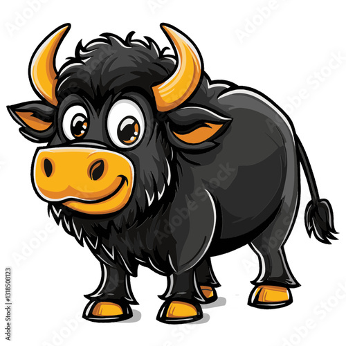 Bison cartoon vector illustration 