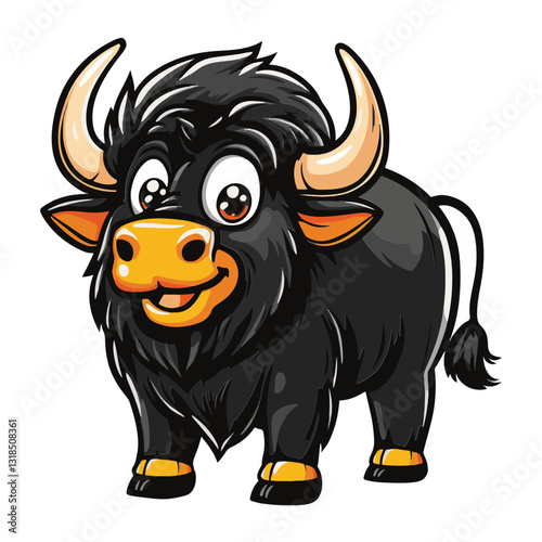 Bison cartoon vector illustration 