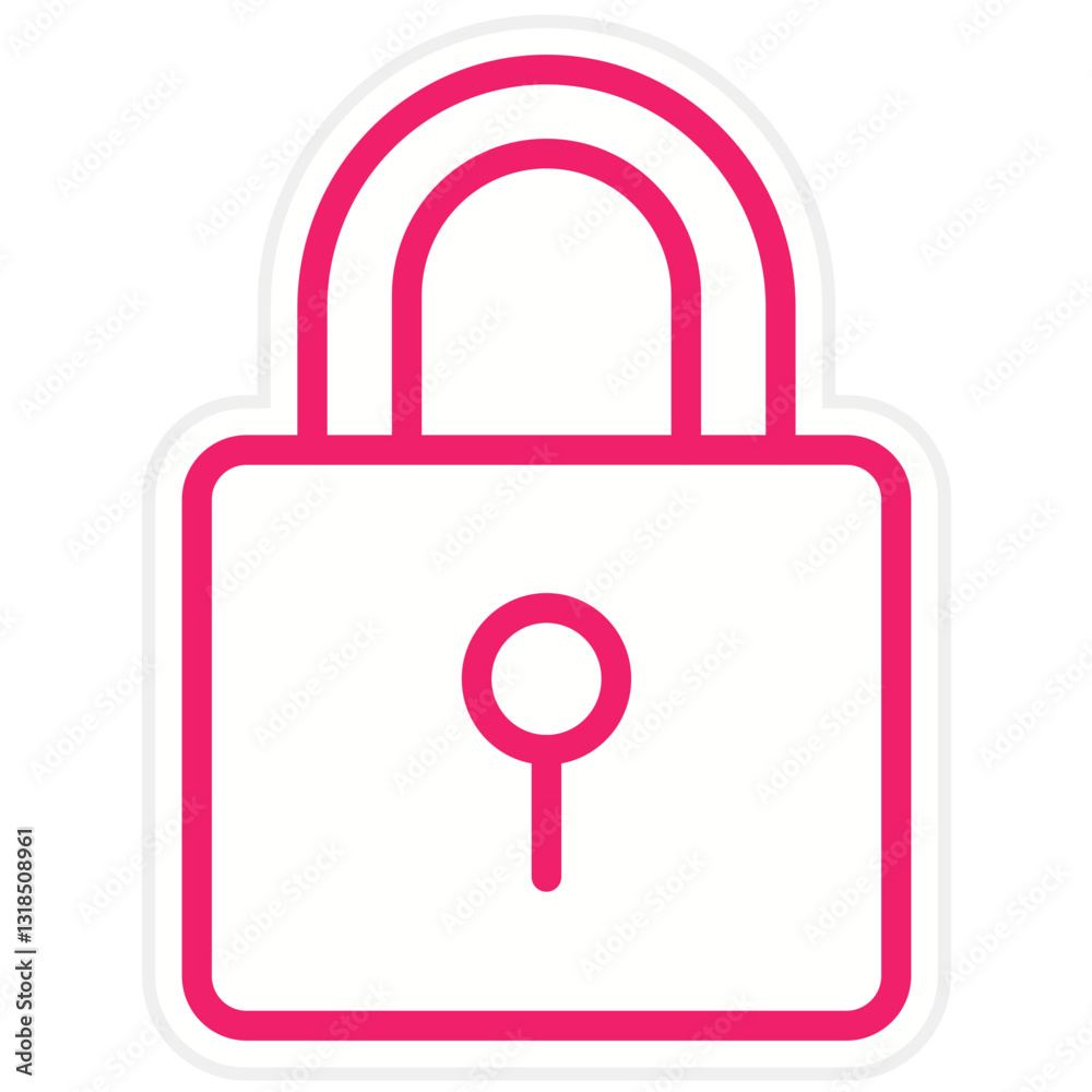 Vector Design Locked Icon Style Vector Design Locked Icon Style