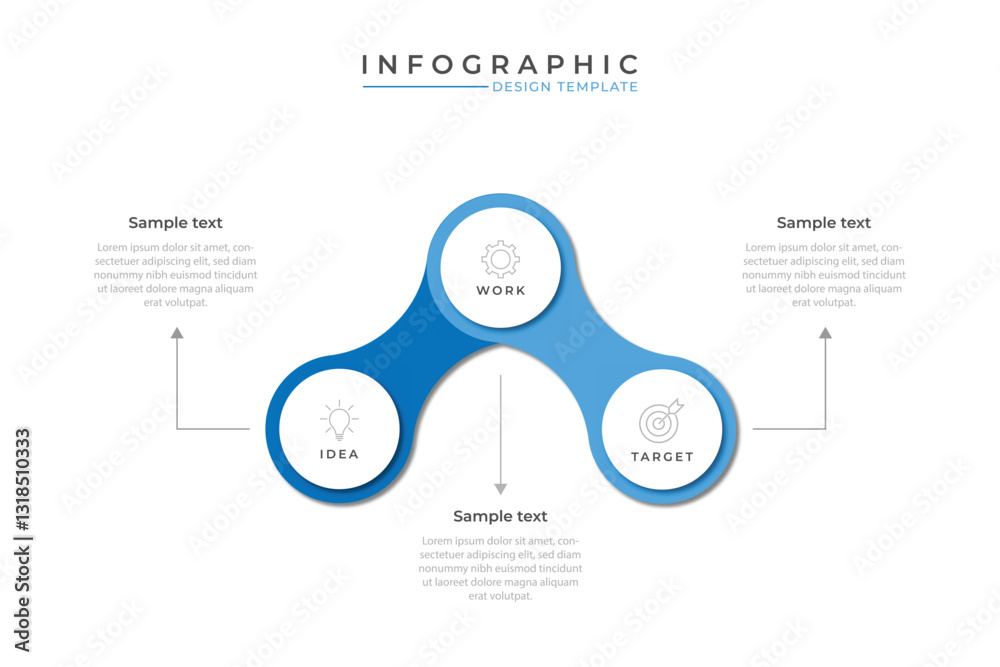 Business infographic template. 3 Step timeline journey. Process diagram, 3 options on white background, Infograph elements vector illustration