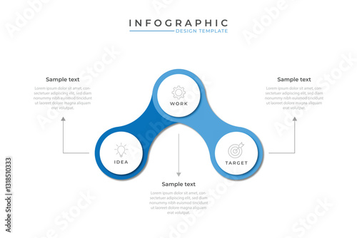 Business infographic template. 3 Step timeline journey. Process diagram, 3 options on white background, Infograph elements vector illustration