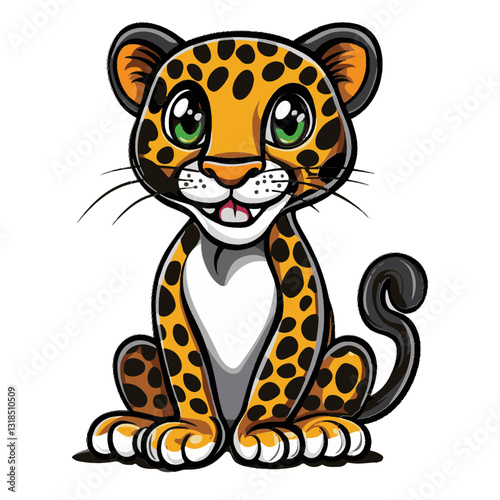 Cheetah cartoon vector illustration 