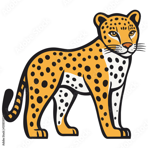 Cheetah cartoon vector illustration 