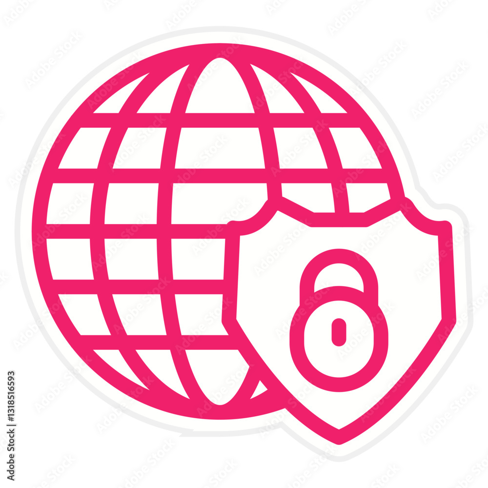 Vector Design Global Security Icon Style Vector Design Global Security Icon Style