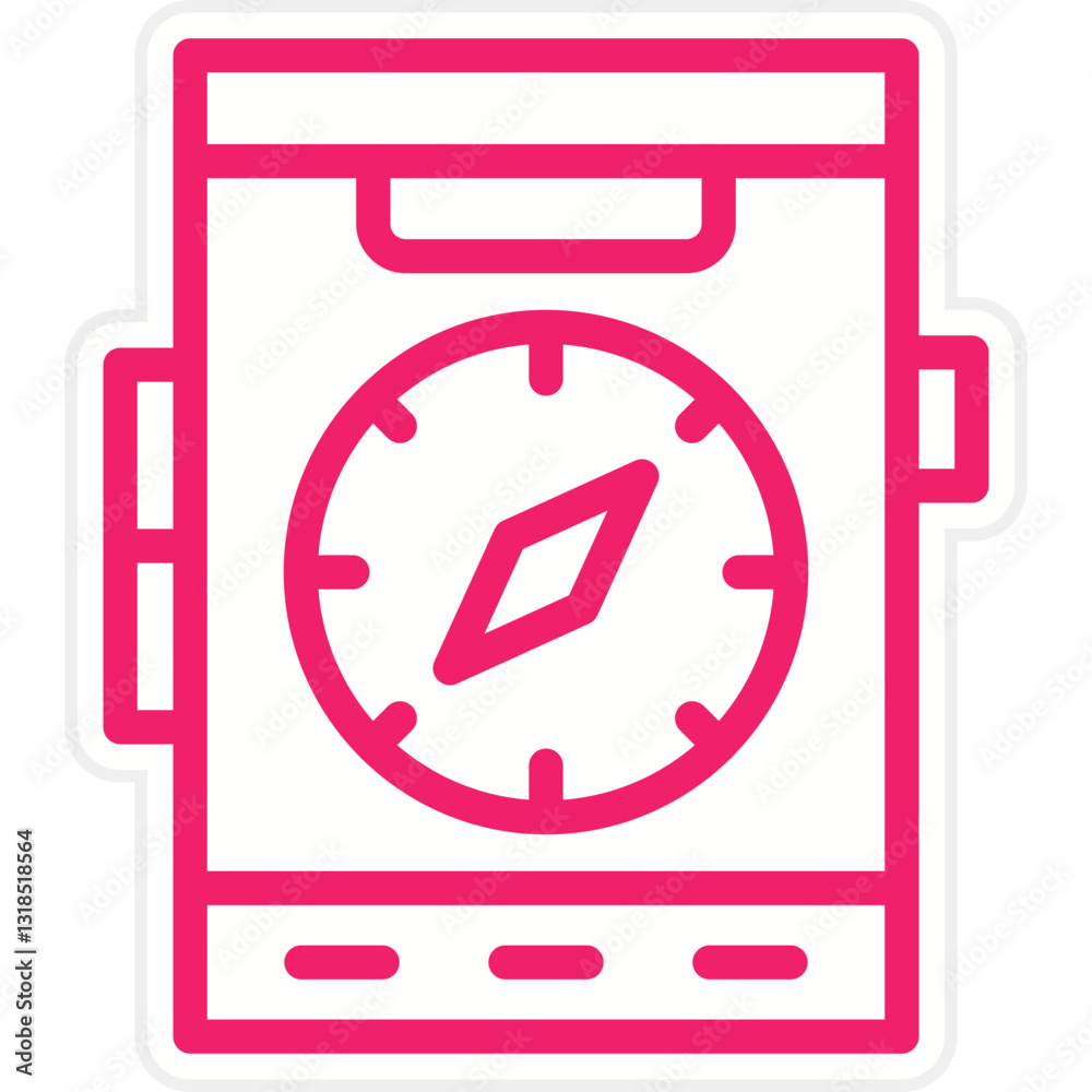Vector Design Mobile Stopwatch Icon Style Vector Design Mobile Stopwatch Icon Style