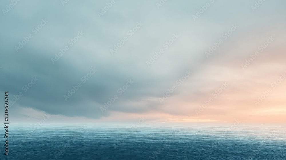 Obraz premium Serene Landscape with Gradient Sky Transitioning from Dark Gray to Light Blue