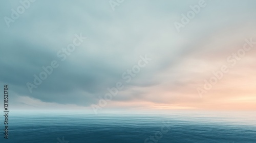 Wallpaper Mural Serene Landscape with Gradient Sky Transitioning from Dark Gray to Light Blue Torontodigital.ca