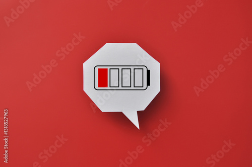 A dead battery, a symbol of lack of energy, fatigue, de-energization, sadness