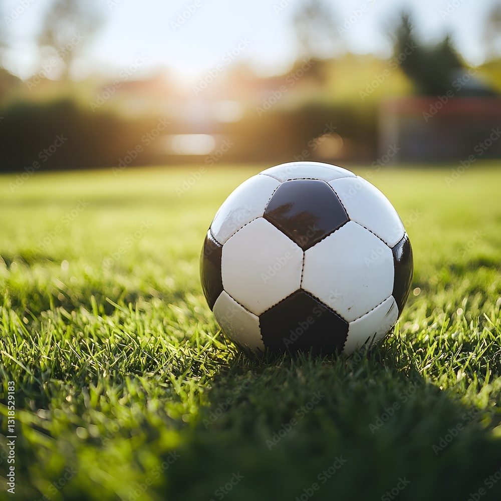 Fototapeta premium Football on grass