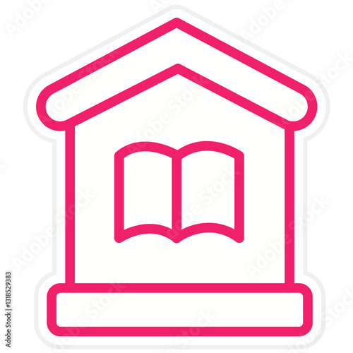 Vector Design Home Schooling Icon Style