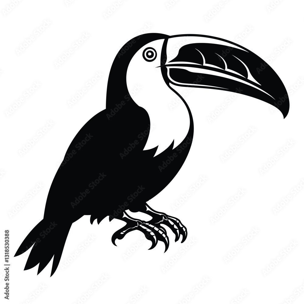 Naklejka premium black silhouette of a toucan