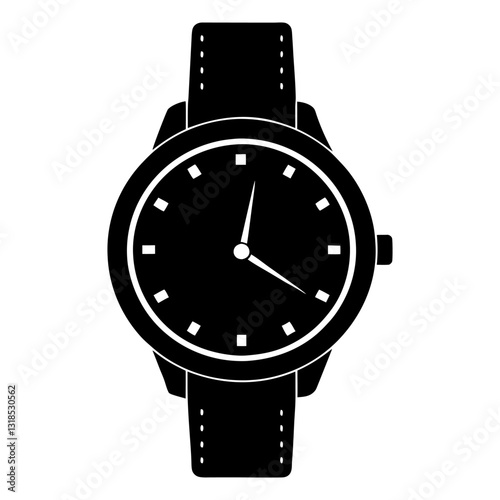 Hand Drawn Watch Black Silhouette Collection Vector Design