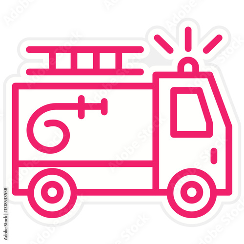 Vector Design Firefighter Truck Icon Style
