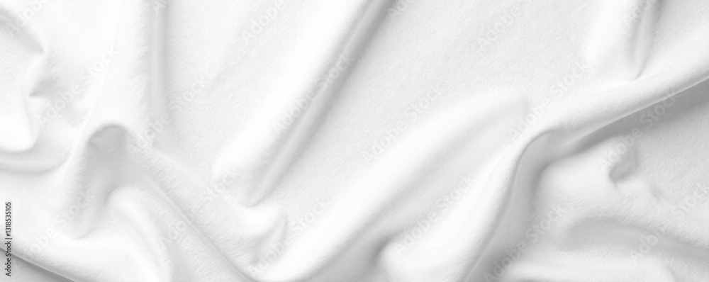 Fototapeta premium Soft white linen texture with subtle creases and folds, plain, classic