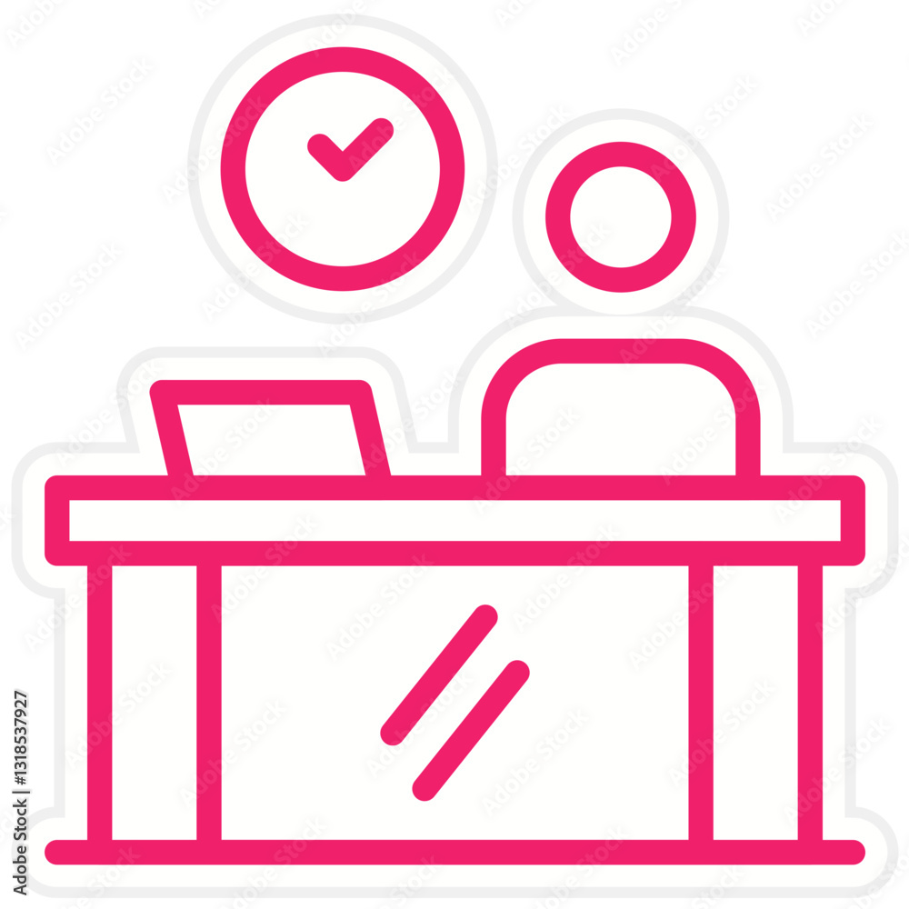 Vector Design Reception Desk Icon Style Vector Design Reception Desk Icon Style