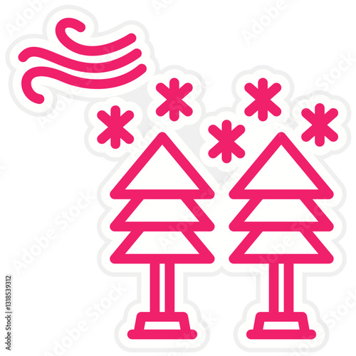 Vector Design Snow Forest Icon Style