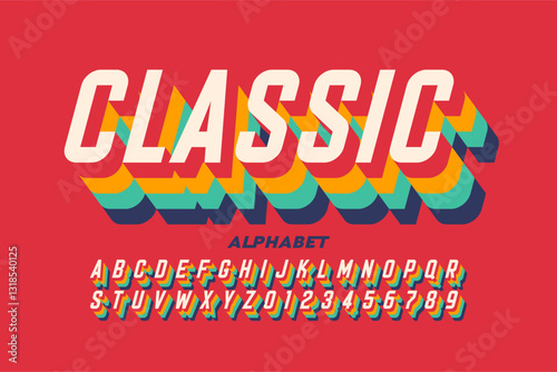 Classic. Retro style font d...