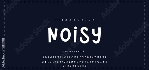 Kids style colorful font design, playful childish alphabet, letters and numbers