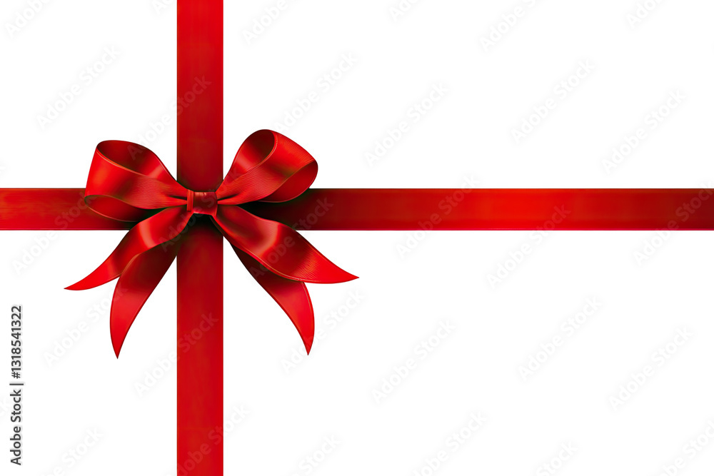 Red ribbon bow on transparent background Red ribbon bow on transparent background