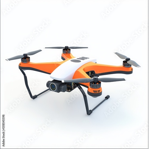3D drone kit icon displayed on white.