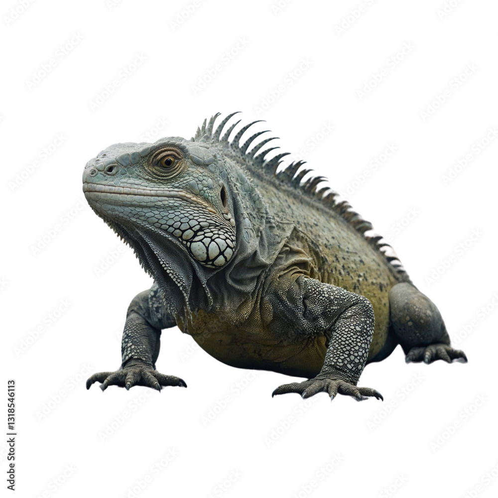 the beside view Tuatara, left side view, white copy space on right, dutch angle view, isolated on white background Green iguana posing against white background the beside view Tuatara, left side view, white copy space on right, dutch angle view, isolated on white background Green iguana posing against white background