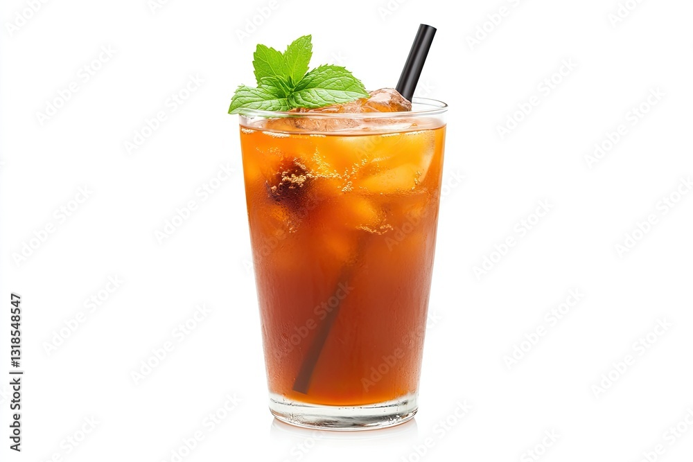 Ultra Hd Image of Fresh Tea Drink,Thai Iced Tea Isolated on a White Background Ultra Hd Image of Fresh Tea Drink,Thai Iced Tea Isolated on a White Background