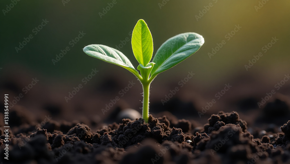 Green seedling illustrating concept of new life and beginning to grow Generated by AI Green seedling illustrating concept of new life and beginning to grow Generated by AI