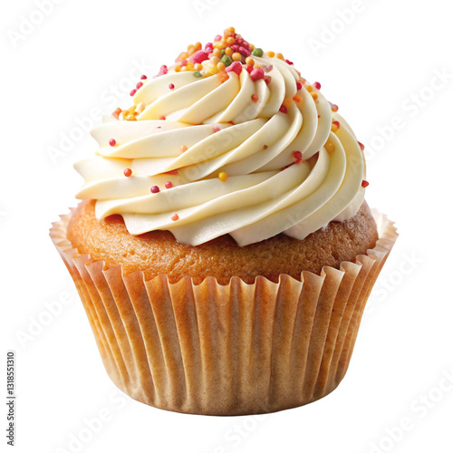 Freshly Baked Cupcake Isolated on White Background
