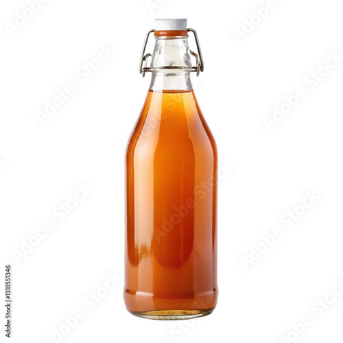 Bottle of Kombucha Isolated on White Background
