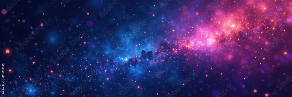 Fototapeta premium Vintage-inspired vector starfield with constellations and neon lights, astronomy, glow