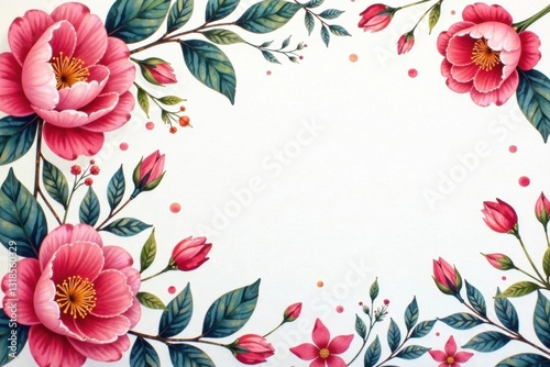 Watercolor floral design with gold accents , decorative, elegant, flowers