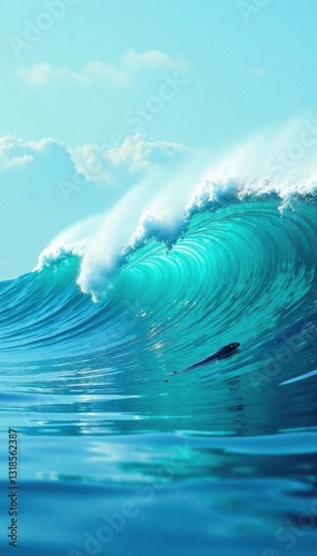 Watercolor wave background with splashes of blue and green hues, gradient, wave, watercolor