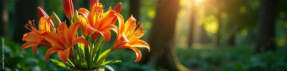 Kniphofia tritoma flowers in a vase filled with greenery, centerpiece, torch lily Kniphofia tritoma flowers in a vase filled with greenery, centerpiece, torch lily