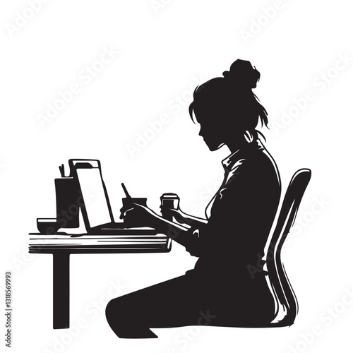 woman working on laptop